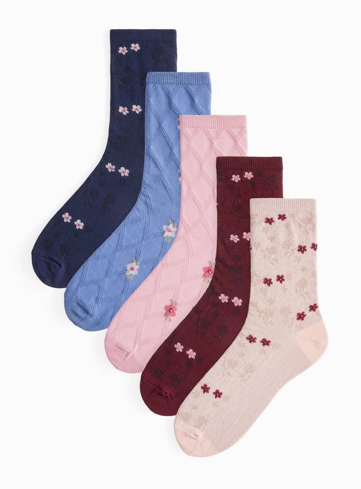 5 Pack Floral Socks 6-8 - Image 1